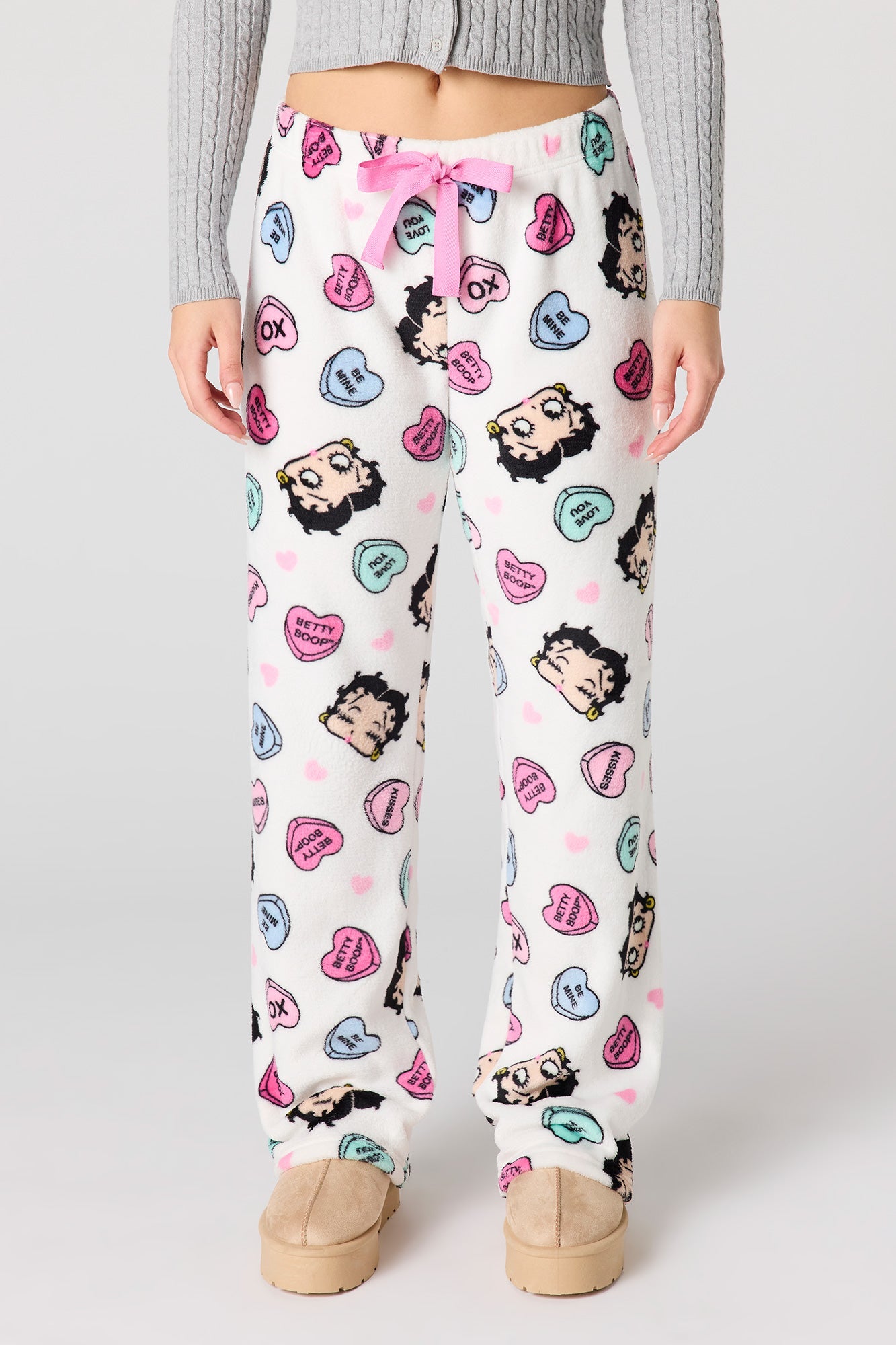 Cartoon Print Plush Pajama Pant