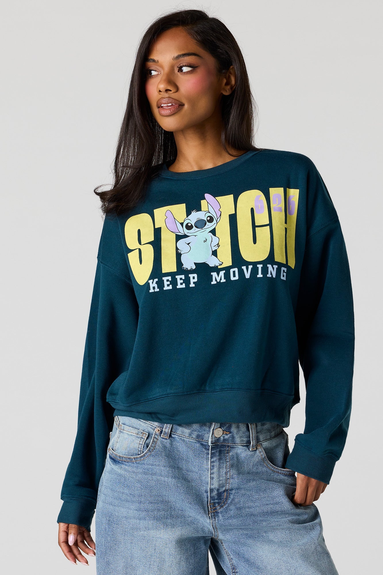 Stitch & Angel Graphic Fleece Sweatshirt