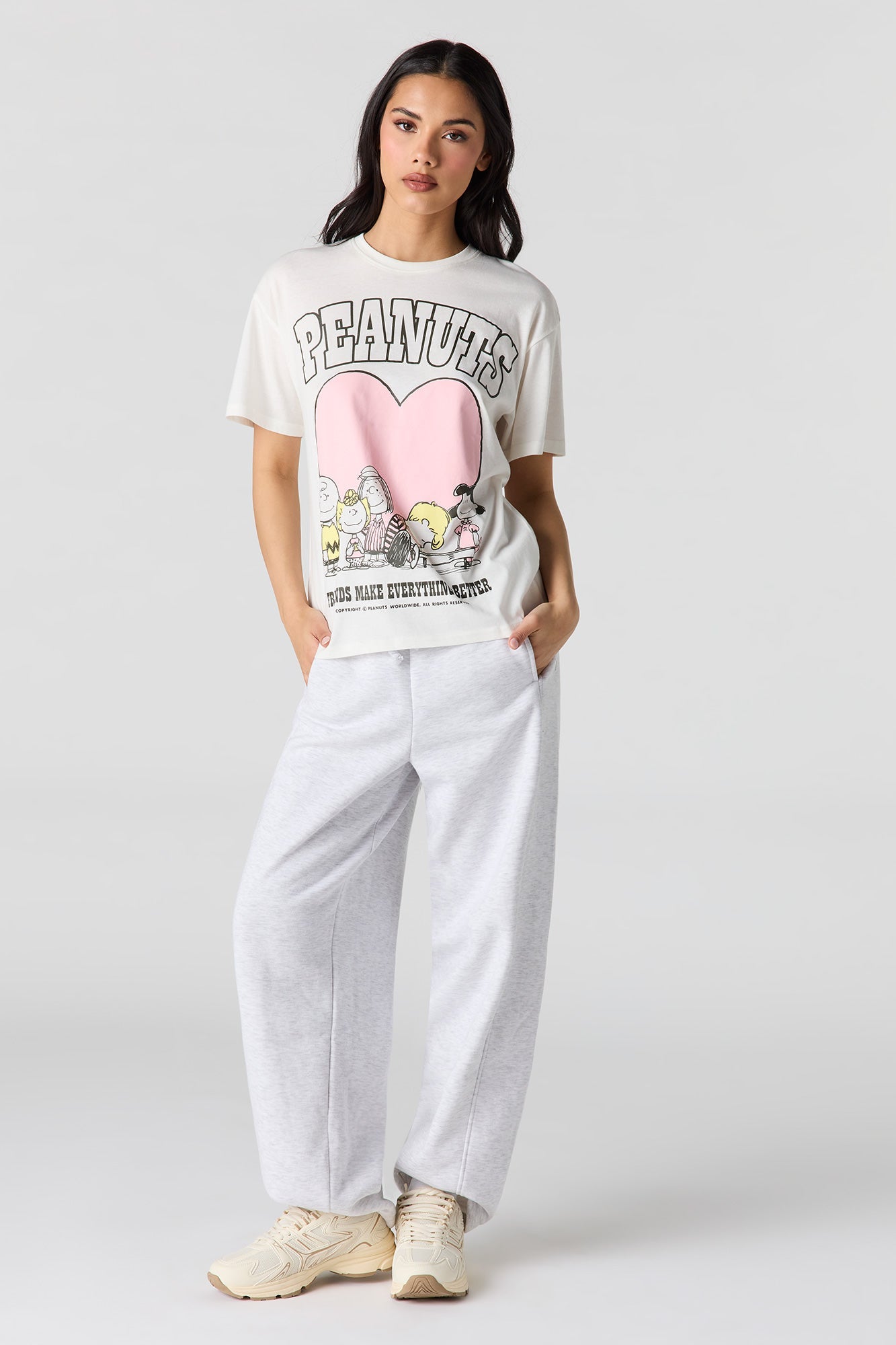 Peanuts Snoopy Puff Print Boyfriend T-Shirt