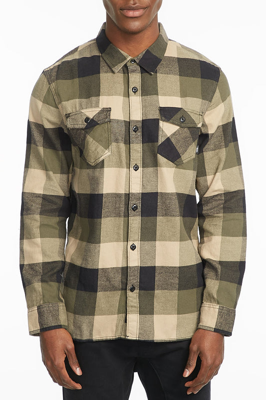 Vans Guys Green Box Flannel Long Sleeve Shirt