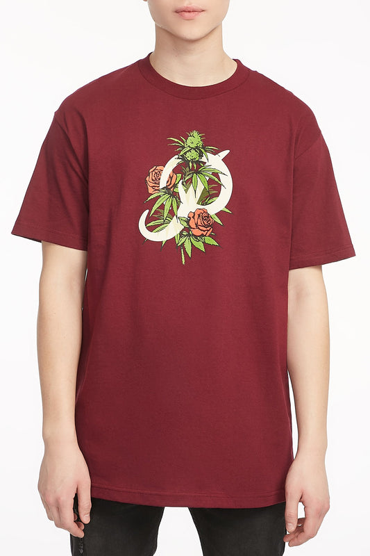 Primitive Guys Burgundy Classic Rosebud Short Sleeve Graphic Tee