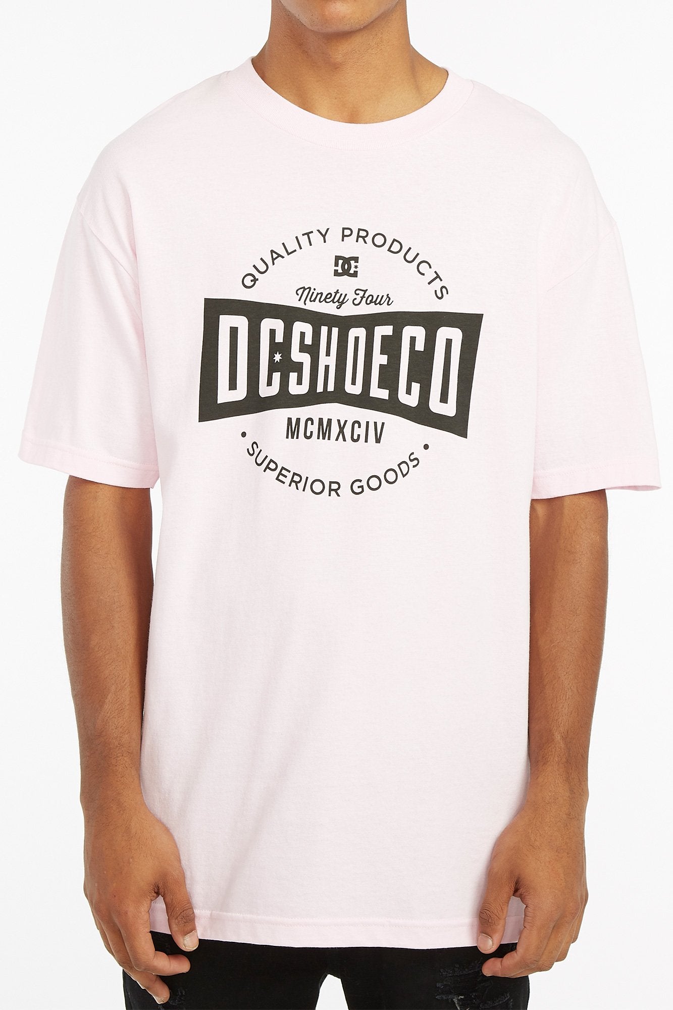 DC Guys Pink Work or Dye Short Sleeve Logo Tee
