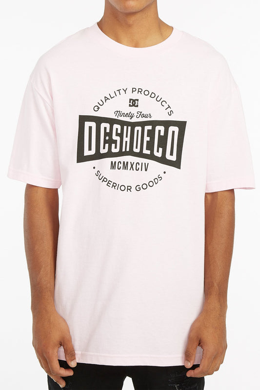 DC Guys Pink Work or Dye Short Sleeve Logo Tee