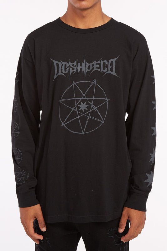 DC Guys Black Pentastar Long Sleeve Tee