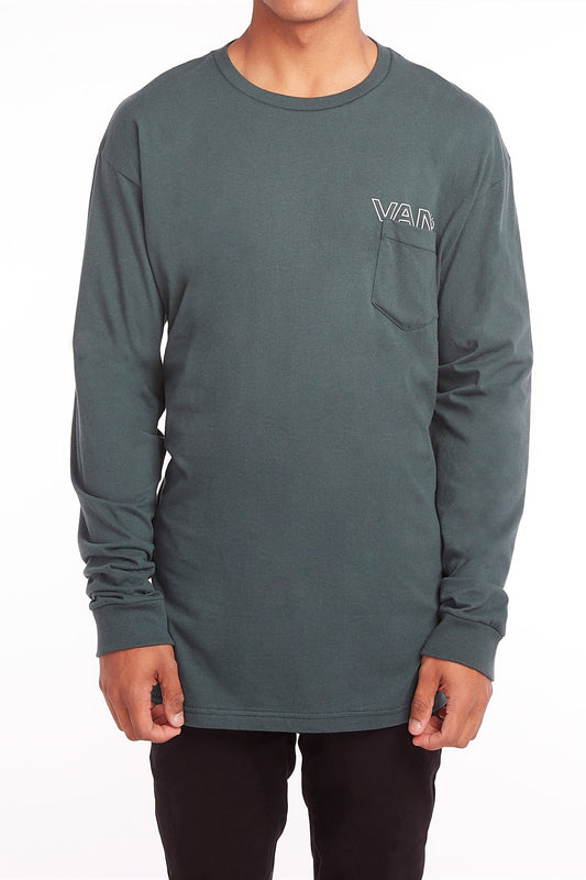 Vans Guys Green Pocket Long Sleeve Tee