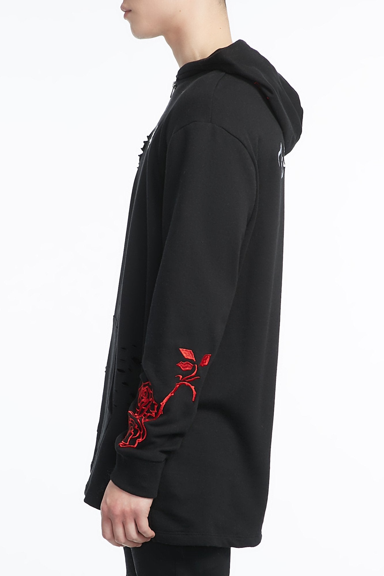 Zoo York Guys 1/4 Zip Rose Embroidered Hoodie – urban-products
