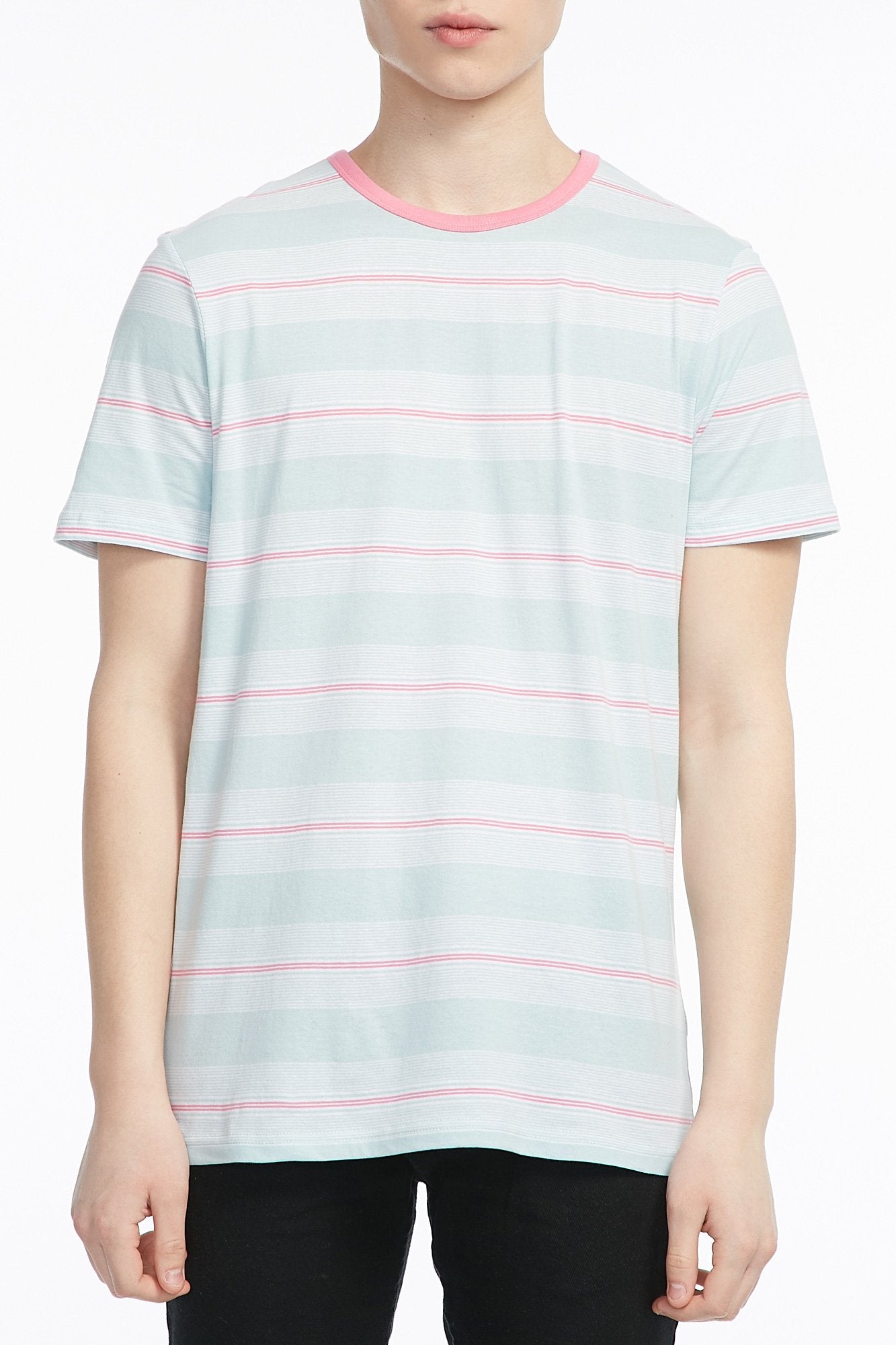 Amnesia Guys Mix Stripe Short Sleeve Tee