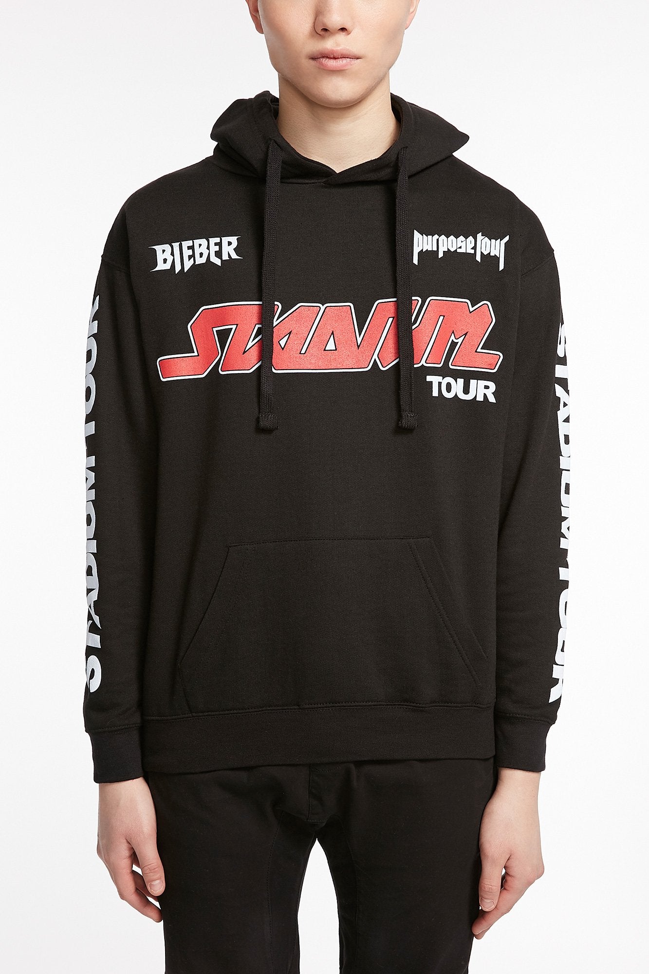 Guys Black Bieber Stadium Tour Hoodie