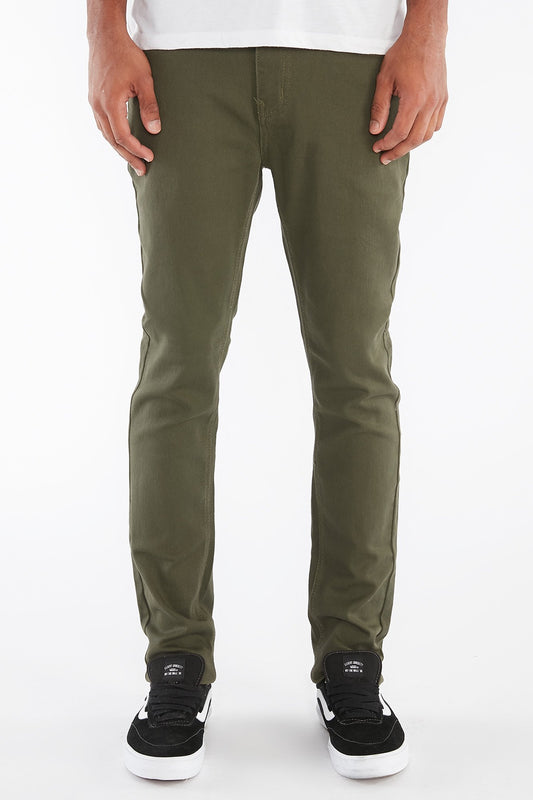 West49 Guys Skinny Bull Denim Olive Pants