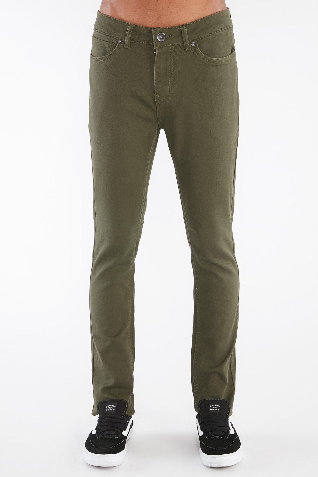 West49 Guys Skinny Bull Denim Olive Pants