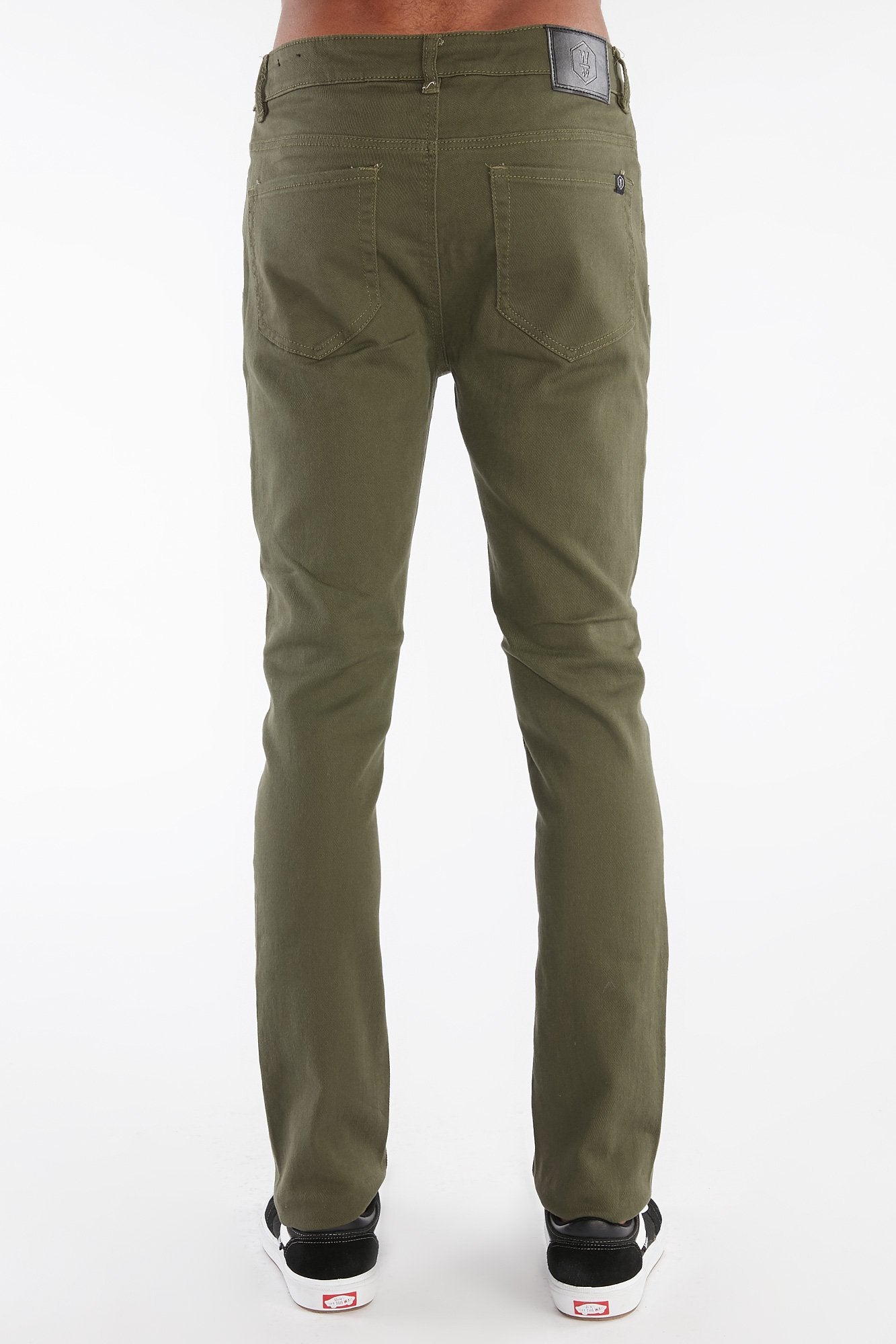 West49 Guys Skinny Bull Denim Olive Pants