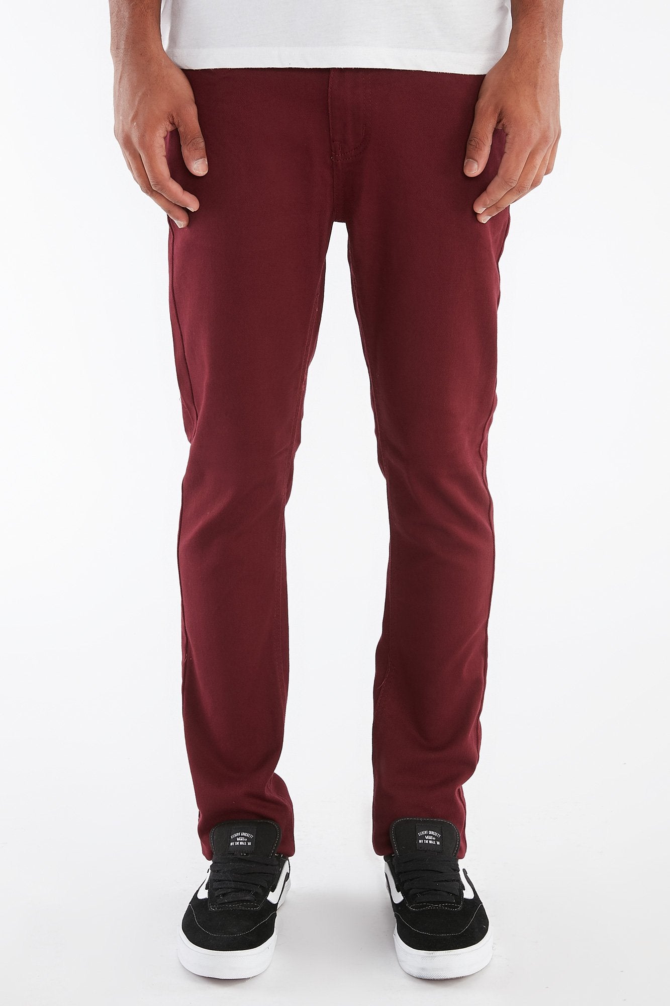 West49 Guys Skinny Bull Denim Burgundy Pants
