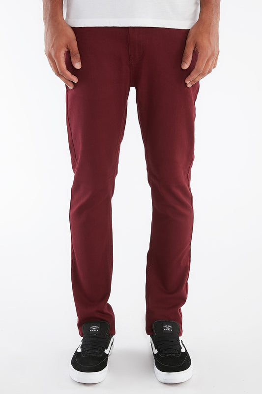 West49 Guys Skinny Bull Denim Burgundy Pants