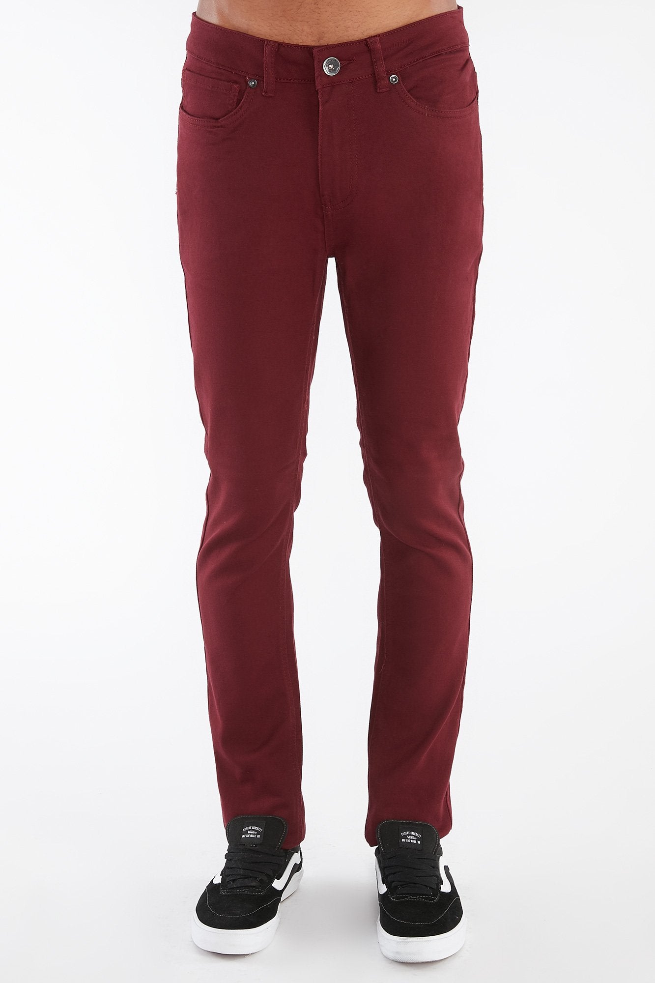 West49 Guys Skinny Bull Denim Burgundy Pants