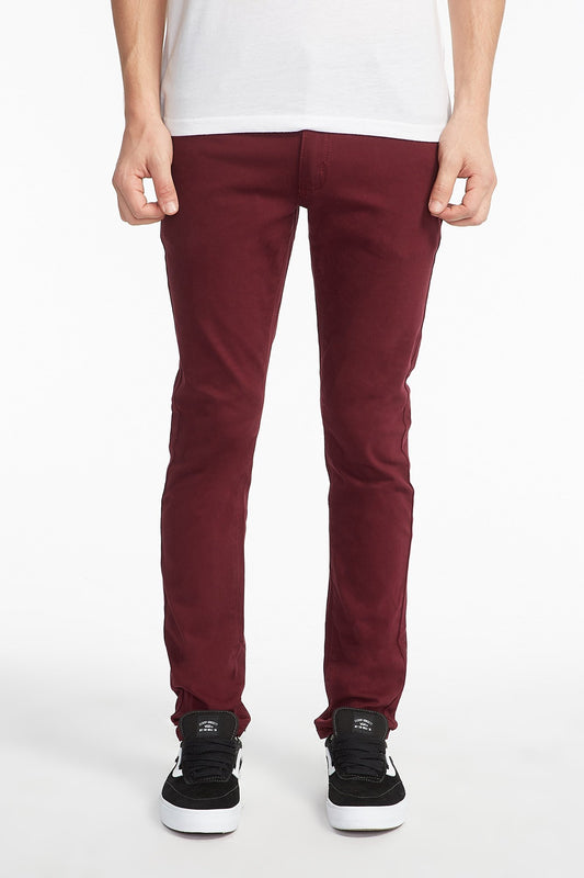 West49 Guys Burgundy 5 Pocket Twill Skinny Pant