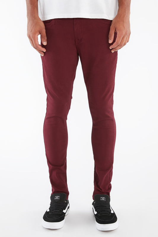 West49 Guys Burgundy Twill Super Skinny Pant
