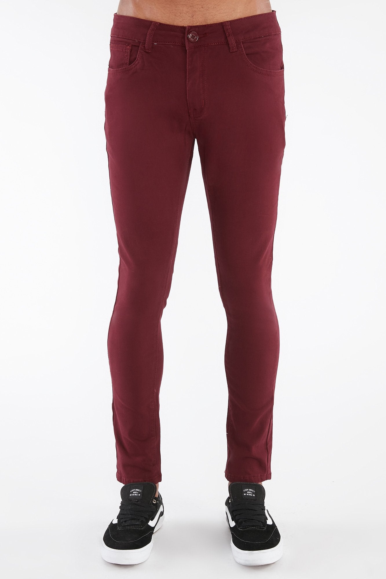 West49 Guys Burgundy Twill Super Skinny Pant