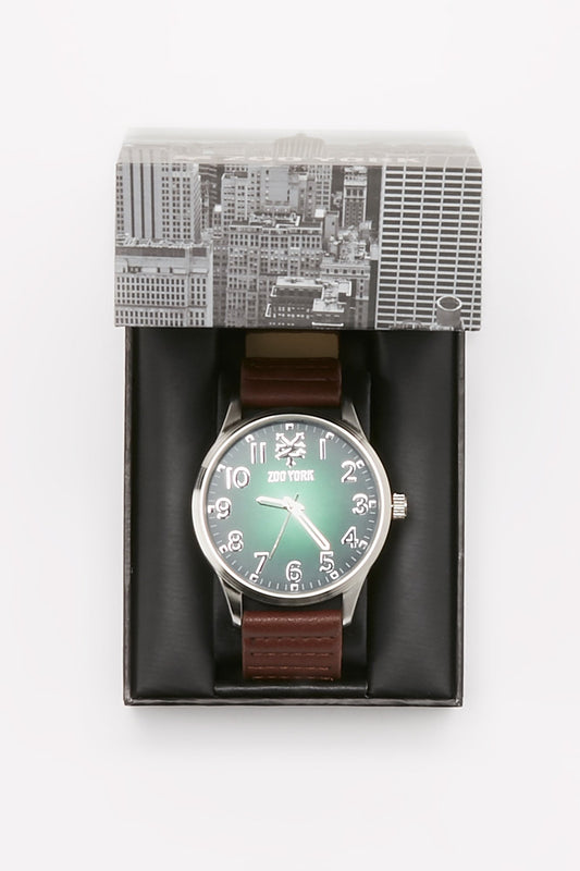 Zoo York Brown Leather Green Dial Watch
