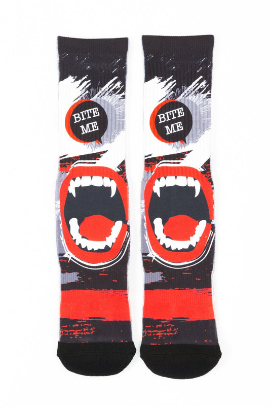 Guys Dracula Lip Print Socks