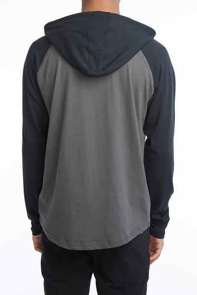 West49 Guys Contrast Henley Hooded Long Sleeve