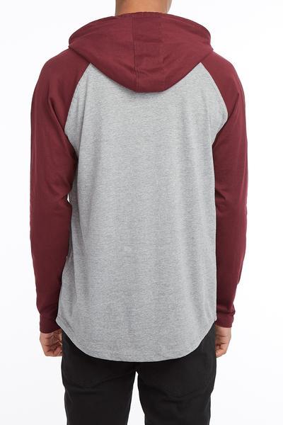 West49 Guys Contrast Henley Hooded Long Sleeve