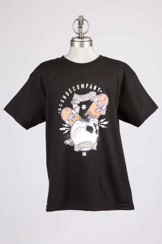DC Youth Black Skate Skull Graphic Tee