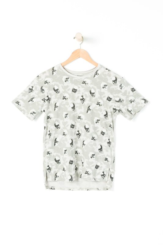 West49 Youth Short Sleeve Skull On Acidwash Tee