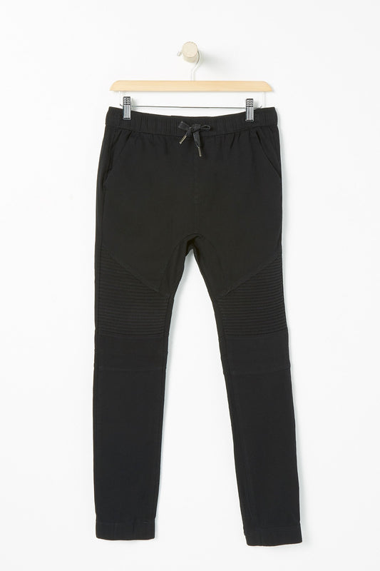 West49 Youth Black Brushed Moto Joggers