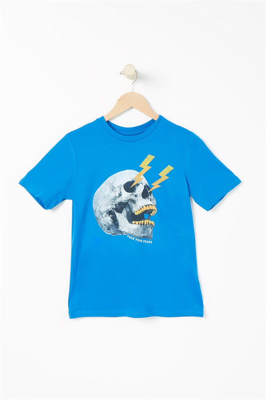 West49 Youth Lightning Skull Eyes Graphic Tee
