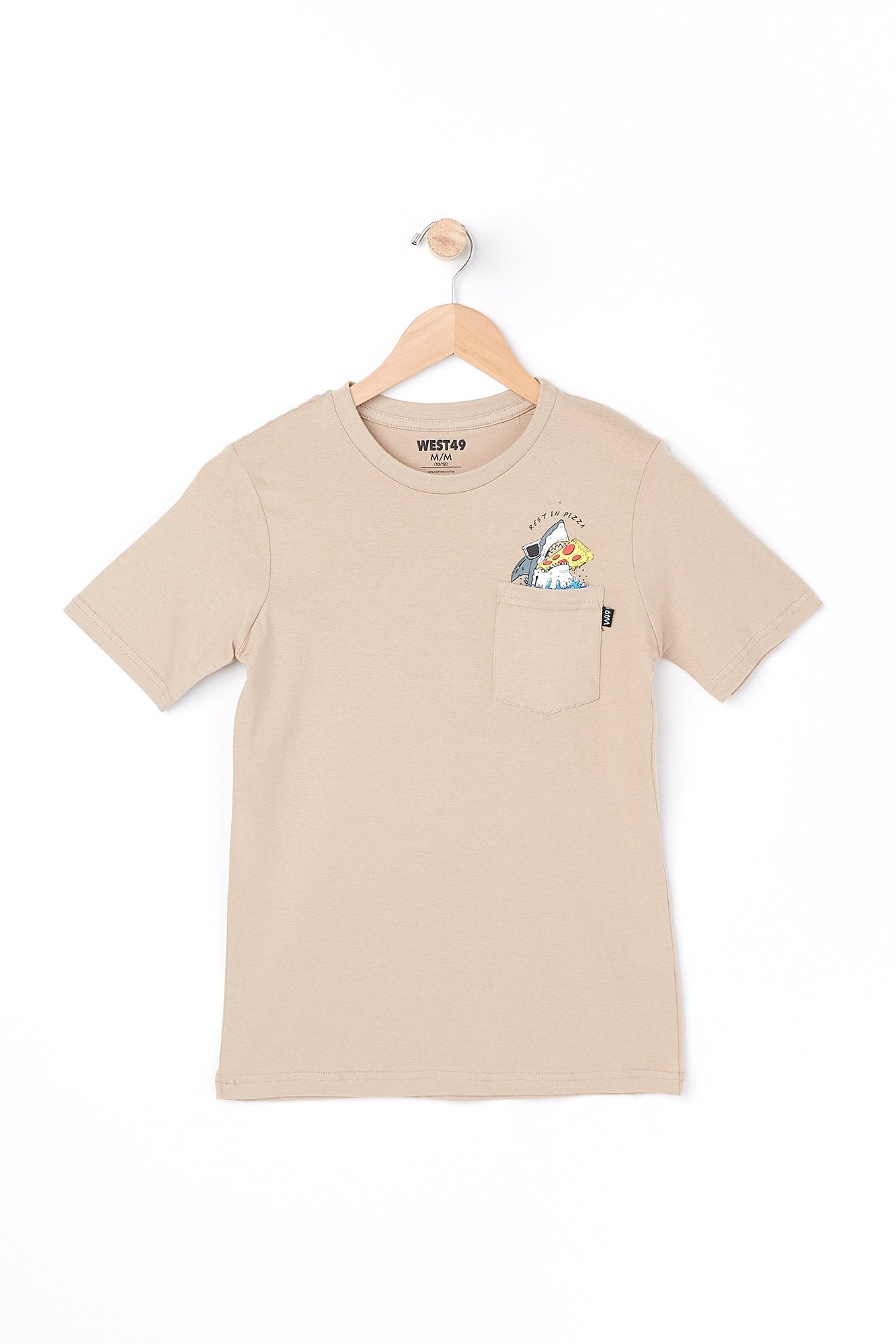 West 49 Youth Resting Pizza Shark Pocket Tee